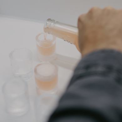 Bevroren shotglazen in gebruik