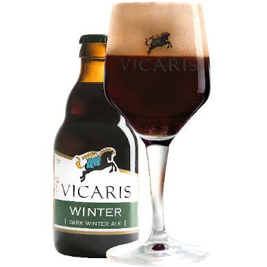 Uitgeschonken Vicaris Winter in passend bierglas