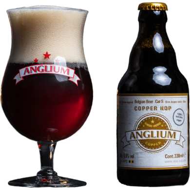 Anglium Copper Hop uitgeschonken in Angliumglas