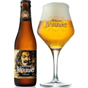 Uitgeschonken Adriaen Brouwer Tripel in bijhorend glas
