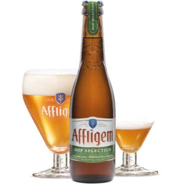 Uitgeschonken Affligem Hop Selection in bijhorende glazen