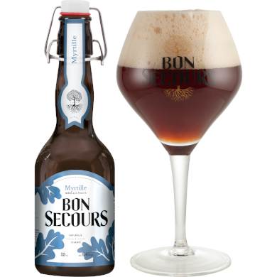 Uitgeschonken Bon Secours Myrtille in bijhorend glas