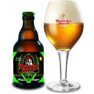 Uitgeschonken Broeder Jacob Tripel in bijhorend kelkglas