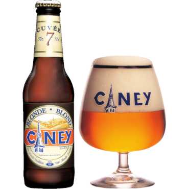 Uitgeschonken blonde Ciney in bijhorend glas