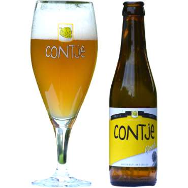 Uitgeschonken Contje in bijhorend glas