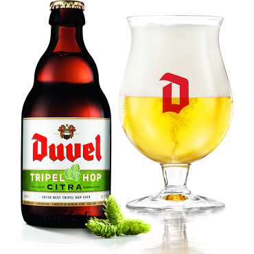 Duvel Tripel Hop Citra met gevuld Duvelglas