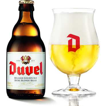 Duvelflesje met vol Duvelglas