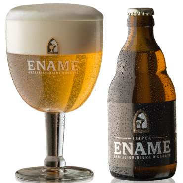 Uitgeschonken Ename Tripel in bijhorend glas