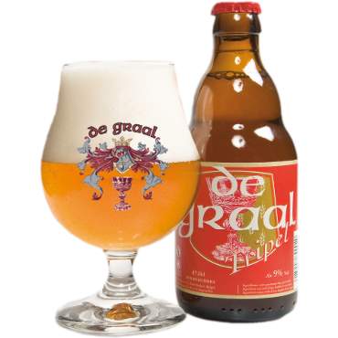 Uitgeschonken De Graal Tripel in passend bierglas