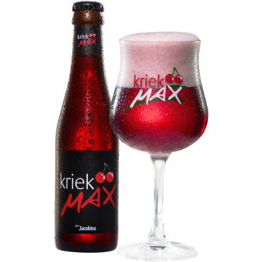 Uitgeschonken Kriek Max in bijhorend glas