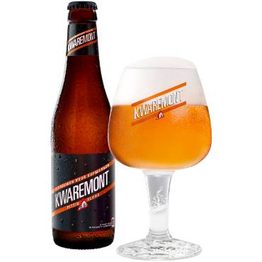 Uitgeschonken Kwaremont in bijhorend bierglas