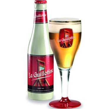 Uitgeschonken La Guillotine in bijhorend bierglas