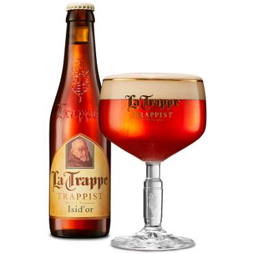 Uitgeschonken La Trappe Isid'or in bijhorend kelkglas