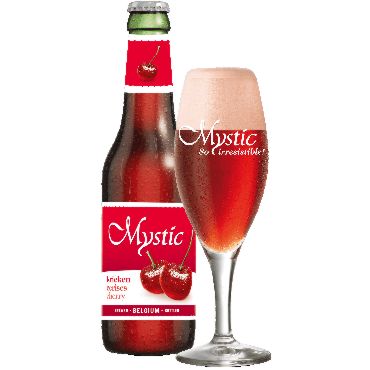 Uitgeschonken Mystic Krieken in bijhorend glas