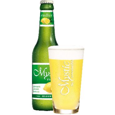 Uitgeschonken Mystic Radler in bijhorend glas