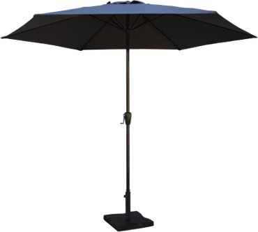 Grijze parasol op betonnen voet