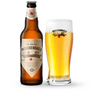 Uitgeschonken Passchendaele in bijhorend bierglas
