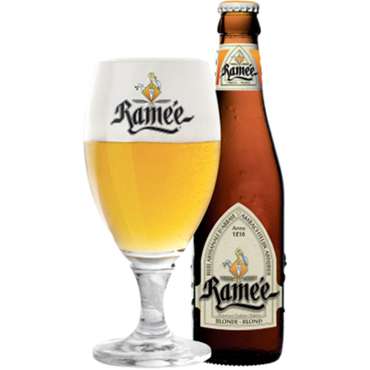 Uitgeschonken Ramée Tripel Blond in bijhorend glas