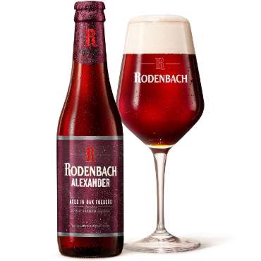 Uitgeschonken Rodenbach Alexander in bijhorend glas