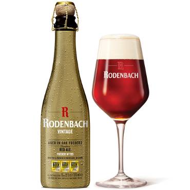 Uitgeschonken Rodenbach Vintage in bijhorend glas
