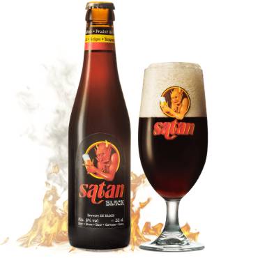 Uitgeschonken Satan Black in bijhorend glas