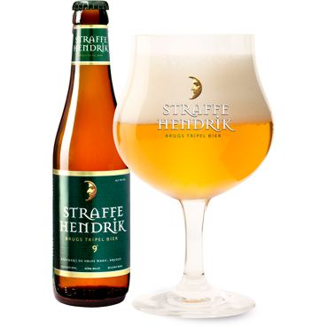 Uitgeschonken Straffe Hendrik Tripel in bijhorend bierglas