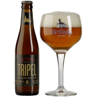 Uitgeschonken Ter Dolen Tripel in bijhorend bierglas