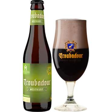 Uitgeschonken Troubadour Westkust in bijhorend bierglas