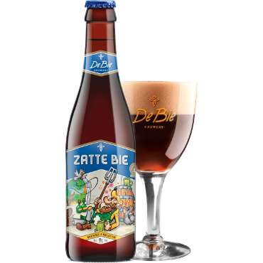 Flesje Zatte Bie uitgeschonken in glas
