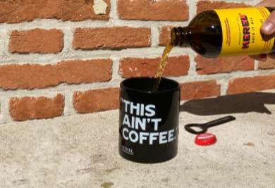 Kerel bier in This ain't coffee glas