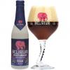 Uitgeschonken Delirium Nocturnum in bijhorend slurfglas met roze olifant