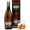 Duvel Barrel Aged Batch No. 7 verpakking naast gevuld glas