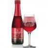 Uitgeschonken Lindemans Kriek in bijhorend glas