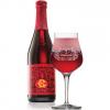 Uitgeschonken Lindemans Oude Kriek Cuvée René in bijhorend glas