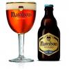 Gevuld Maredsousglas met flesje Maredsous Tripel