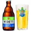 Gevuld Vedettglas met flesje Vedett Extra Session IPA